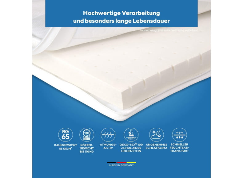 Ersatz Latex Topperkern - hochwertige Verarbeitung und besonders lange Lebensdauer
