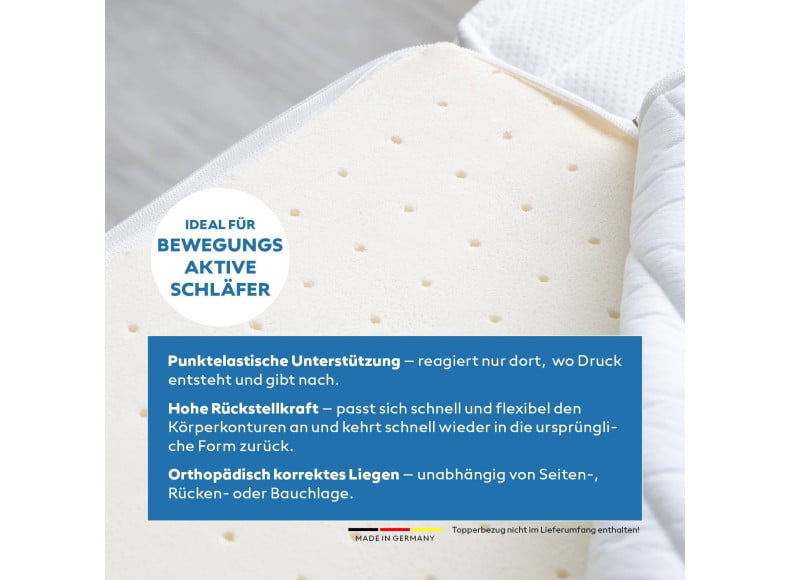 Ersatz Latex Topperkern - passt sich schnell und flexibel den Körperkonturen an