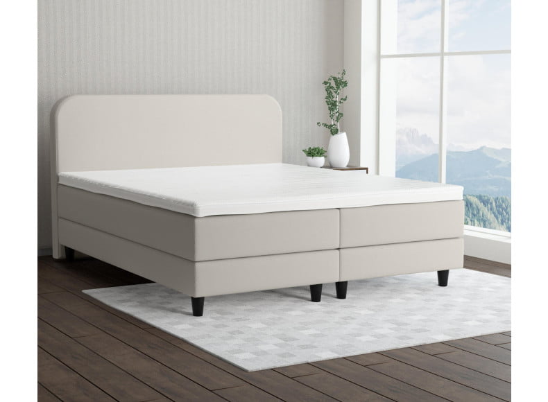 Cremeweiß 3906 Tia - 15cm Box,100cm Kopfteil, 12cm Füße