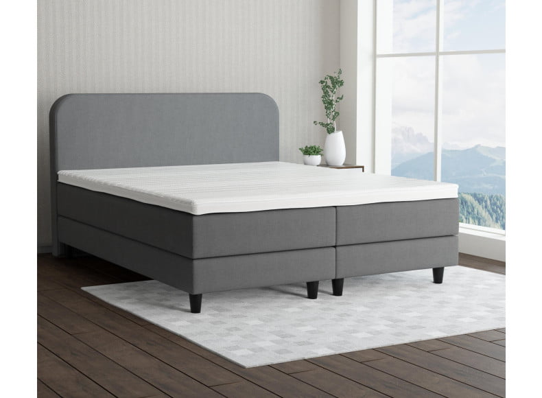Hellgrau 5246 Tia - 15cm Box,100cm Kopfteil, 12cm Füße