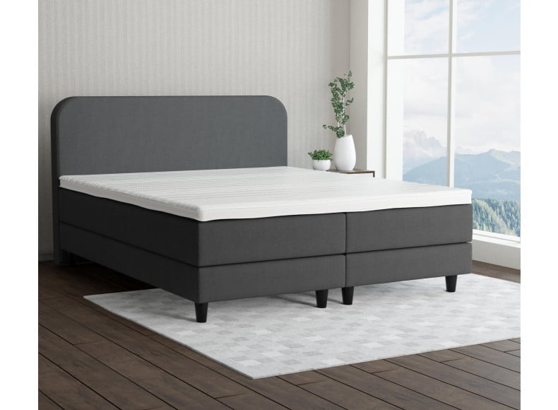 Dunkelgrau 5711 Tia - 15cm Box,100cm Kopfteil, 12cm Füße