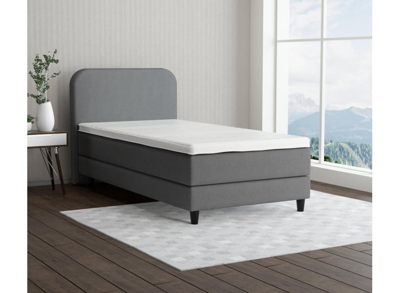 Hellgrau 5246 Tia - 15cm Box,100cm Kopfteil, 12cm Füße