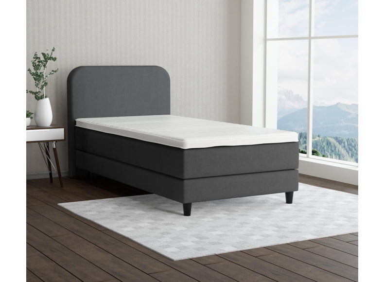 Dunkelgrau 5711 Tia - 15cm Box,100cm Kopfteil, 12cm Füße
