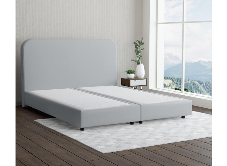 Hellgrau 5434 Loto - 20cm Box,100cm Kopfteil, 6cm Füße - Boxspringbett ohne Matratze