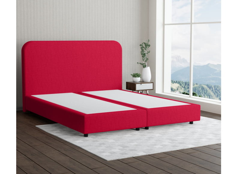 Rot 5579 Tia  - 20cm Box,100cm Kopfteil, 6cm Füße - Boxspringbett ohne Matratze