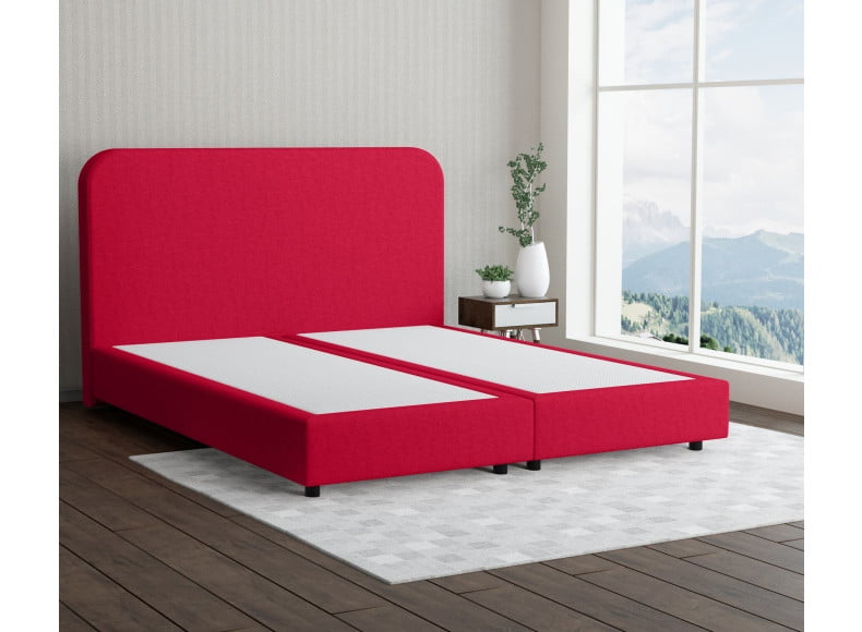 Rot 5579 Tia  - 20cm Box,100cm Kopfteil, 6cm Füße - Boxspringbett ohne Matratze
