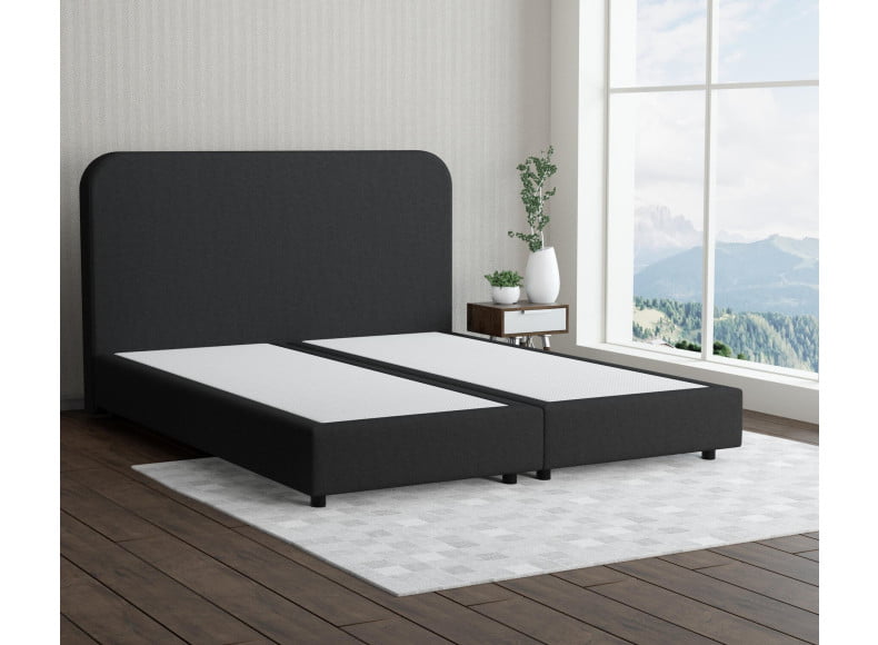 Schwarz 7006 Tia - 20cm Box,100cm Kopfteil, 6cm Füße - Boxspringbett ohne Matratze