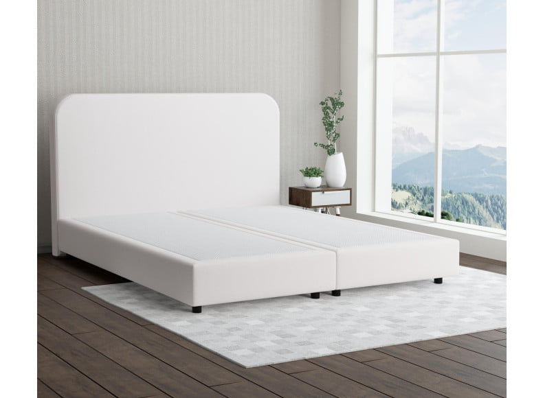 Lichtgrau 9130 Tia - 20cm Box,100cm Kopfteil, 6cm Füße - Boxspringbett ohne Matratze
