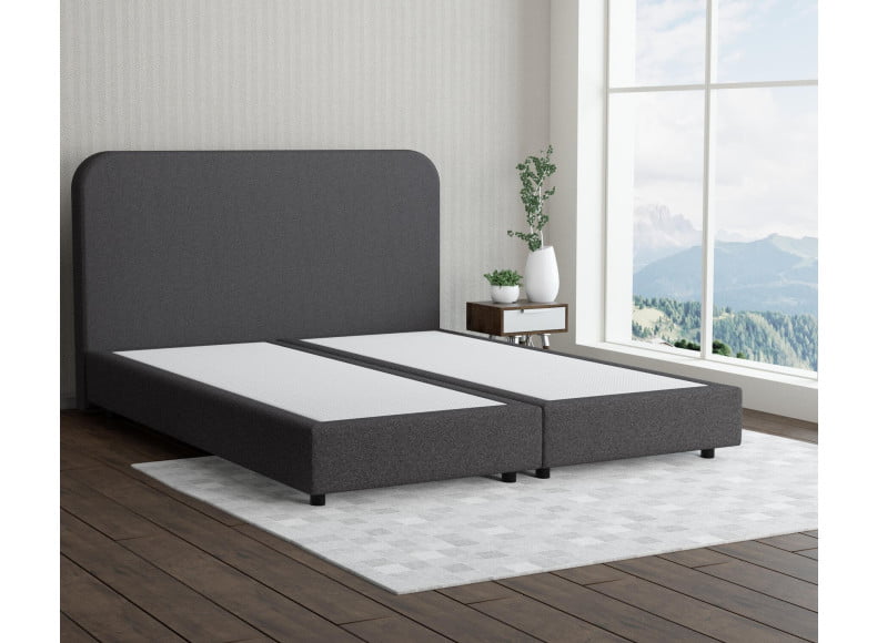 Anthrazit 09-24 Woolyun - 20cm Box,100cm Kopfteil, 6cm Füße - Boxspringbett ohne Matratze