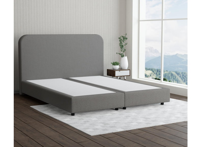 Nerz 38-38 Woolyun - 20cm Box,100cm Kopfteil, 6cm Füße - Boxspringbett ohne Matratze