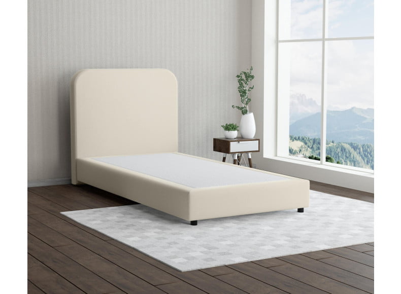 Beige 793 Loto - 20cm Box,100cm Kopfteil, 6cm Füße - Boxspringbett ohne Matratze
