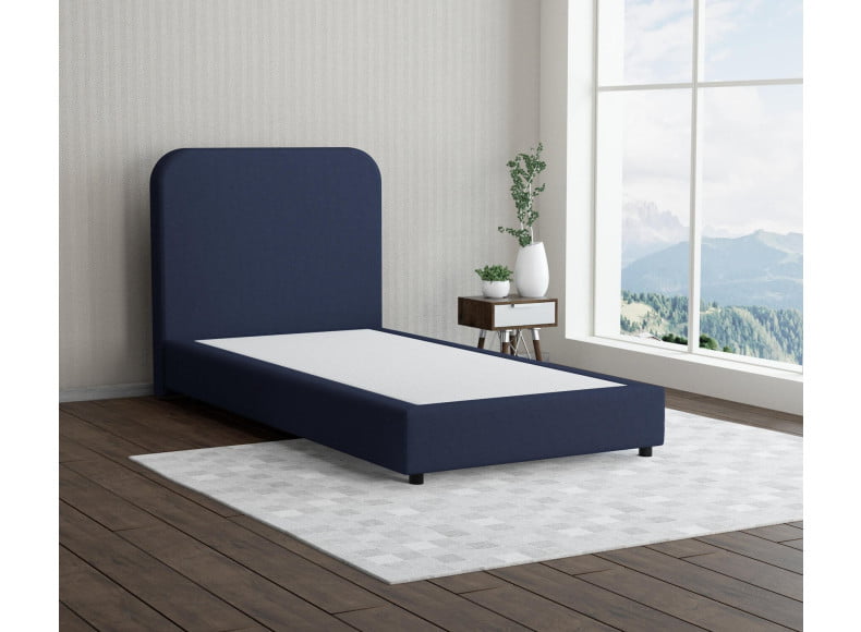 Marineblau 3920 Tia - 20cm Box,100cm Kopfteil, 6cm Füße - Boxspringbett ohne Matratze