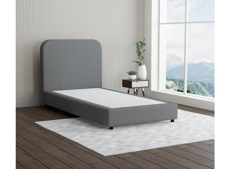 Hellgrau 5246 Tia - 20cm Box,100cm Kopfteil, 6cm Füße - Boxspringbett ohne Matratze