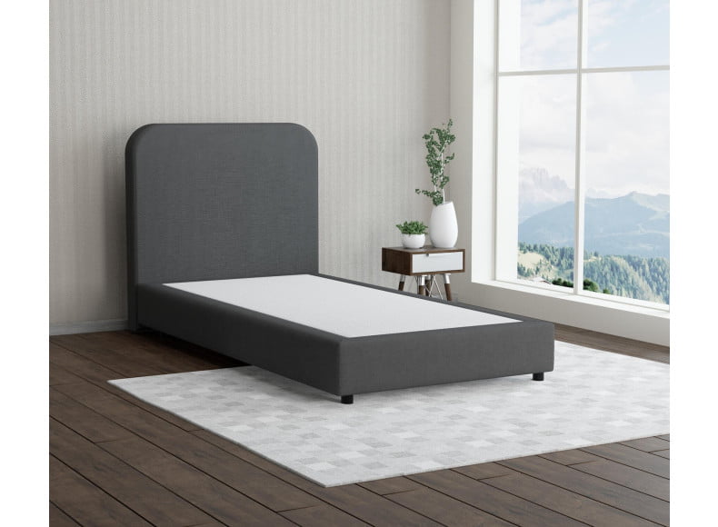 Dunkelgrau 5711 Tia - 20cm Box,100cm Kopfteil, 6cm Füße - Boxspringbett ohne Matratze