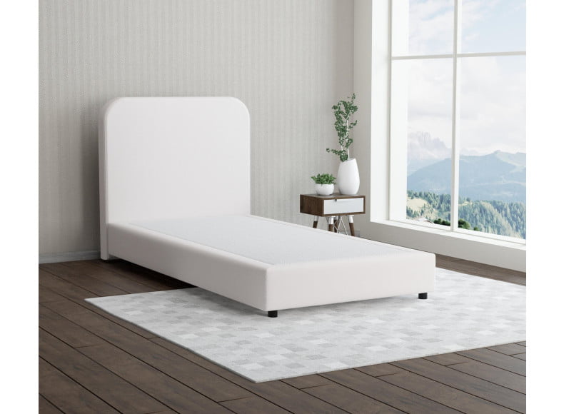 Lichtgrau 9130 Tia - 20cm Box,100cm Kopfteil, 6cm Füße - Boxspringbett ohne Matratze