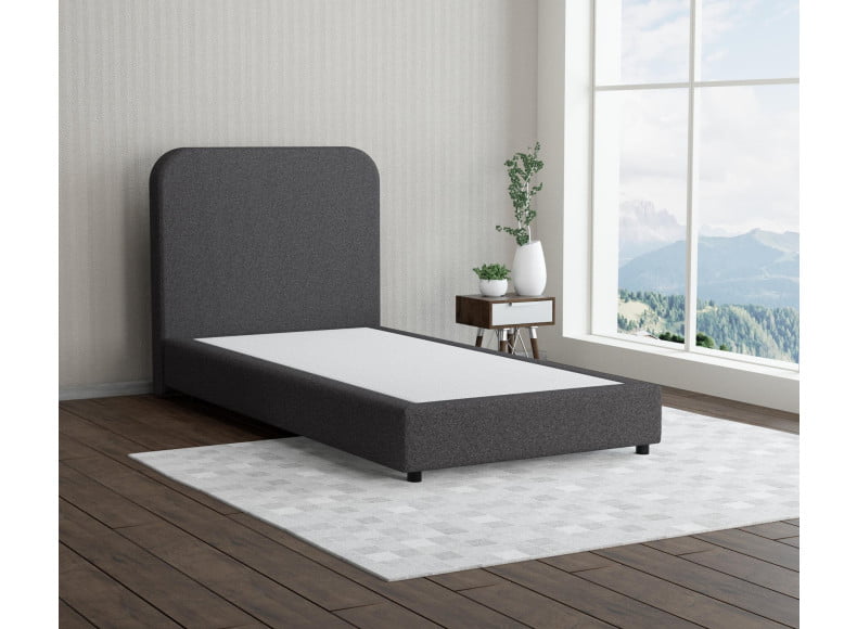 Anthrazit 09-24 Woolyun - 20cm Box,100cm Kopfteil, 6cm Füße - Boxspringbett ohne Matratze