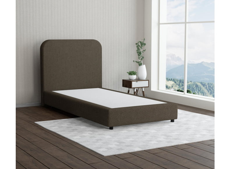 Taupe 18-72 Woolyun - 20cm Box,100cm Kopfteil, 6cm Füße - Boxspringbett ohne Matratze