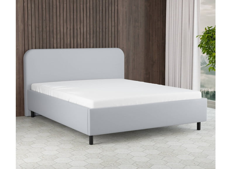 Hellgrau 5434 Loto - 30cm Rahmen,100cm Kopfteil, 12cm Füße - Polsterbett 200x200 cm