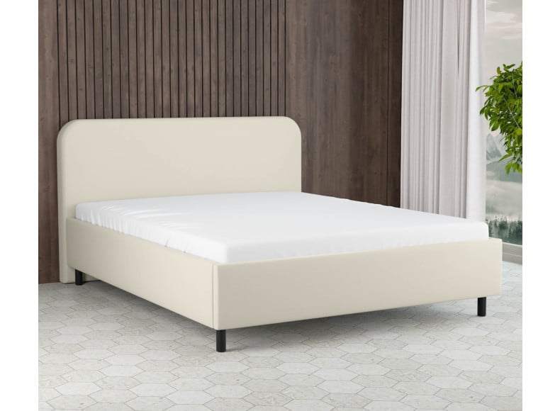 Beige 793 Loto - 30cm Rahmen,100cm Kopfteil, 12cm Füße - Polsterbett 200x200 cm