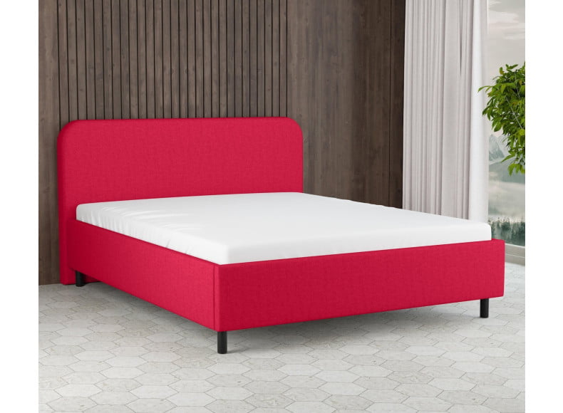 Rot 5579 Tia - 30cm Rahmen,100cm Kopfteil, 12cm Füße - Polsterbett 210x210 cm