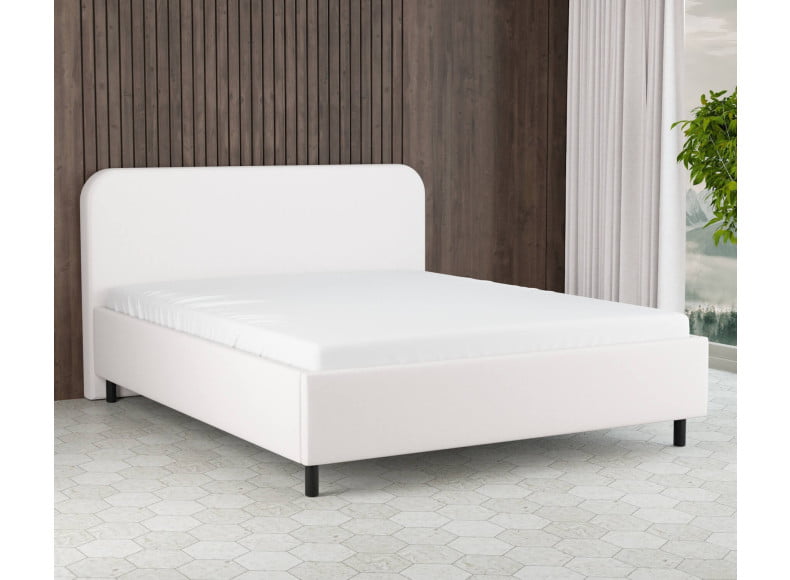 Lichtgrau 9130 Tia - 30cm Rahmen,100cm Kopfteil, 12cm Füße - Polsterbett 200x200 cm