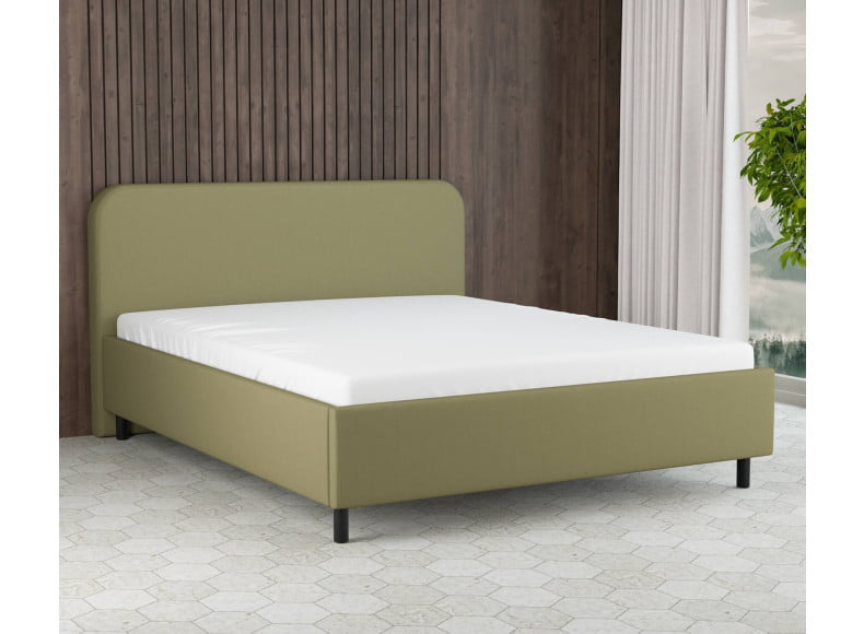 Grüngelb 9636 Tia - 30cm Rahmen,100cm Kopfteil, 12cm Füße - Polsterbett 200x200 cm
