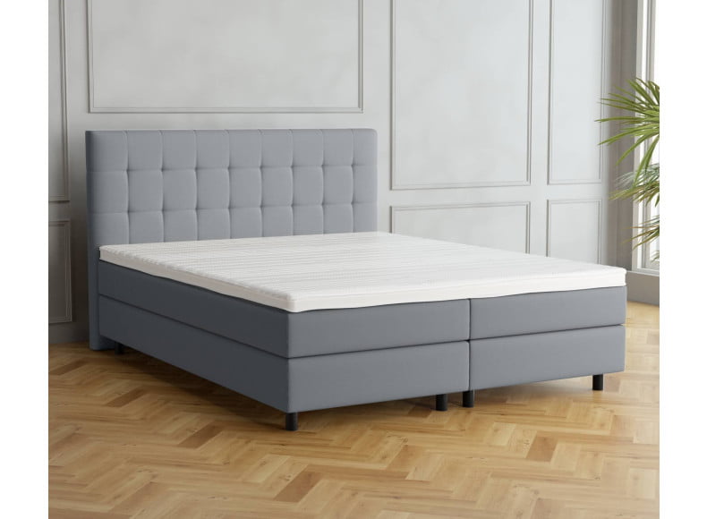 Hellgrau 5434 Loto - 20cm Box, 110cm Kopfteil, 12cm Füße