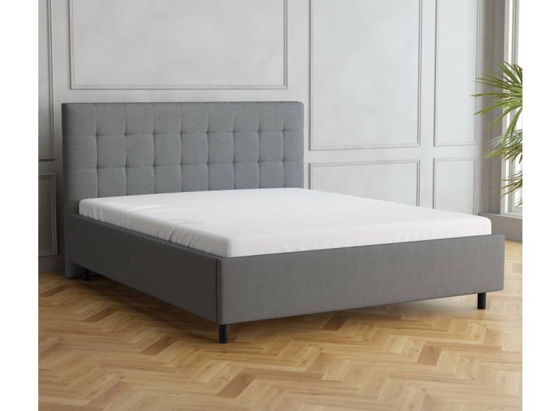 Hellgrau 5246 Tia - 30cm Rahmen, 110cm Kopfteil, 12cm Füße