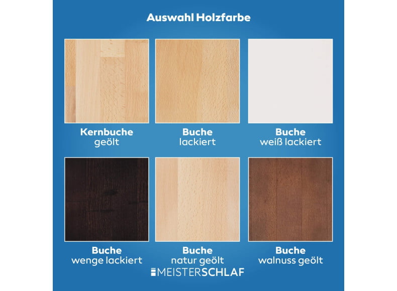 6 Fußfarben zur Auswahl