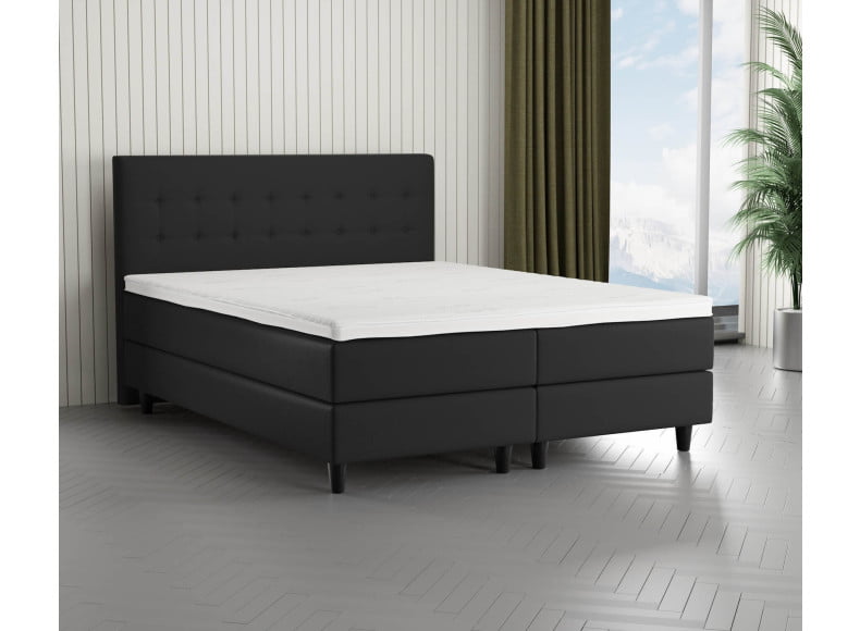 Schwarz 7006 Loto - 110cm Kopfteil - 20cm TTFK Box - 12cm Füße