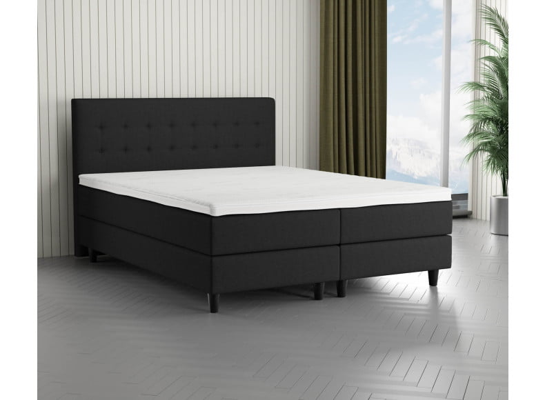 Schwarz 7006 Tia - 110cm Kopfteil - 20cm TTFK Box - 12cm Füße