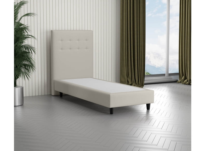 Cremeweiß 3906 Tia - 110cm Kopfteil - 20cm TTFK Box - 12cm Füße
