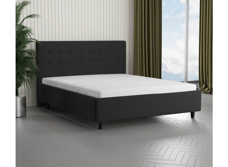 Schwarz 7006 Loto - 30cm Rahmen, 110cm Kopfteil, 12cm Füße