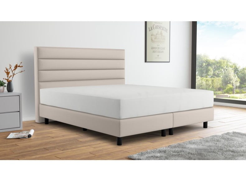 Sinsole Beige 005 (Abb. Kopfteil 120cm, Boxspring 20cm, Füße 12cm)