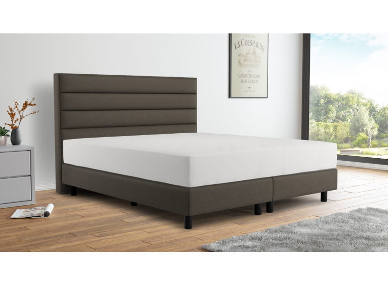 Sinsole Effekt Grau 625 (Abb. Kopfteil 120cm, Boxspring 20cm, Füße 12cm)