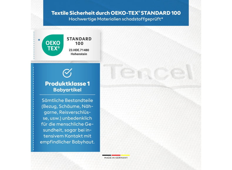 Hochwertige Materialien schadstoffgeprüft und OEKO-TEX Standard 100 zertifiziert