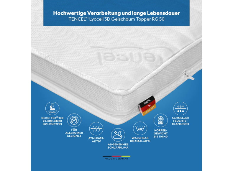 Atmungsaktiv und für Allergiker geeignet