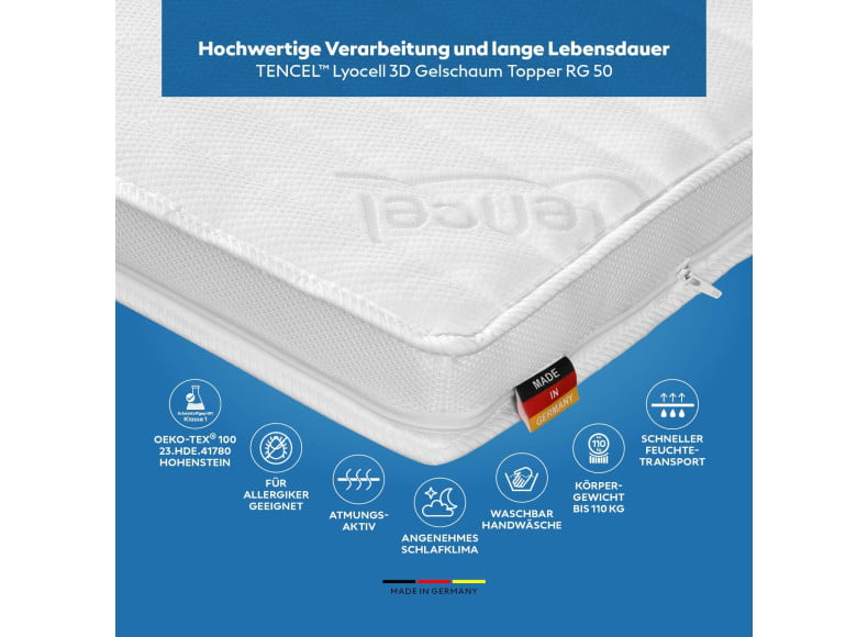 Atmungsaktiv und für Allergiker geeignet