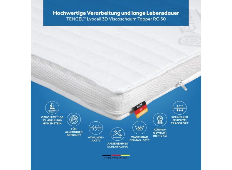 Atmungsaktiv und für Allergiker geeignet