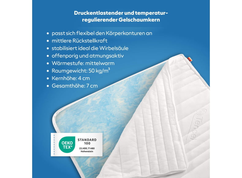 Druckentlastender und temperaturregulierender Gelschaumkern