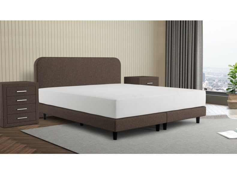 Abb. Woolyun 69-38 / Kopfteil 100cm / Füße 12cm / Boxspring 15 cm / Matratze 22 cm