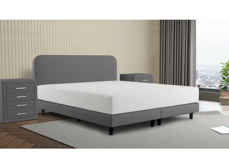 Abb. Woolyun 72-24 / Kopfteil 100cm / Füße 12cm / Boxspring 15 cm / Matratze 22 cm