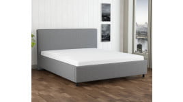 Hellgrau 5246 Tia - 30cm Rahmen,100cm Kopfteil, 12cm Füße - Polsterbett 180x200