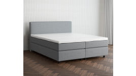 Grau 24-24 Woolyun - 30cm Box,100cm Kopfteil, 6cm Füße - Boxspringbett 180x200
