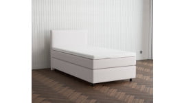Lichtgrau 9130 Tia - 30cm Box,100cm Kopfteil, 6cm Füße - Boxspringbett 80x220
