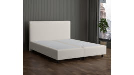 Cremeweiß 3906 Tia - 30cm Box,100cm Kopfteil, 12cm Füße - Boxspringbett ohne Matratze 180x220