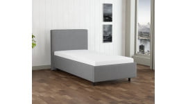 Hellgrau 5246 Tia - 30cm Rahmen,100cm Kopfteil, 12cm Füße - Polsterbett 90x220