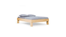 02 Buche lackiert (in Komforthöhe) - Massivholzbett ohne Kopfteil 100x190 cm