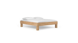 21 Wildeiche natur geölt (in Komforthöhe) - Massivholzbett ohne Kopfteil 100x190 cm