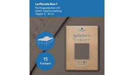 Bella Gracia La Piccola Duo 1 Spannbettlaken für Topper mit verstellbarem Kopfteil und einer Höhe bis 10 cm